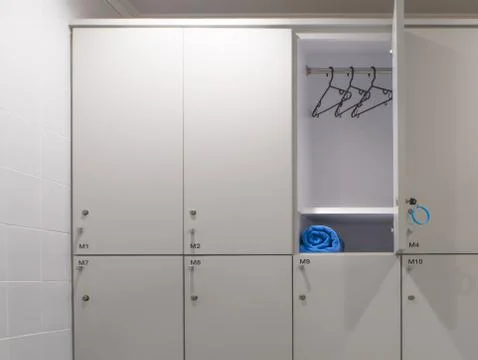 White Locker Set Stock Photos