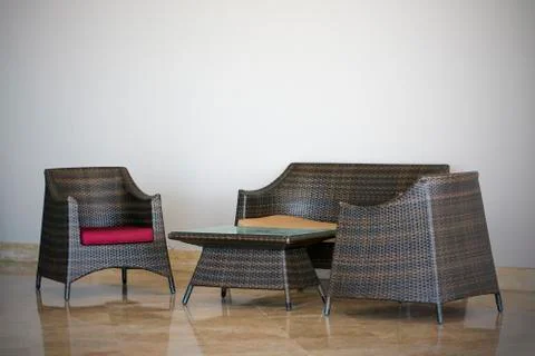 White loft interior like studio Stock Photos