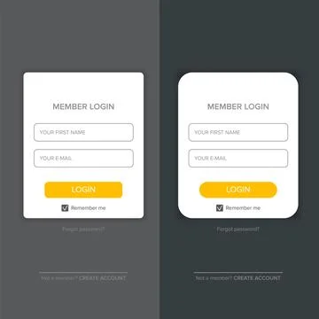White Login form web page design template or mock up. Mobile website ui vector Illustrazione stock
