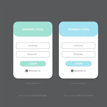 White Login form web page design template or mock up. Mobile website ui vector Illustrazione stock