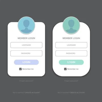 White Login form web page design template or mock up. Mobile website ui vector Stockillustratie