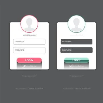 White Login form web page design template or mock up. Mobile website ui vector Stockillustratie