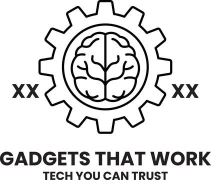 A white logo with a brain and two X's Stock Illustration