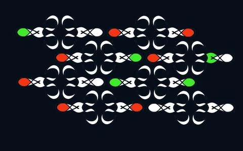 White loop pattern with red and green circles Stock Illustration