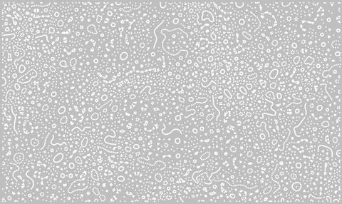 White Loops and Dots on Gray Vector Background Stock Illustration