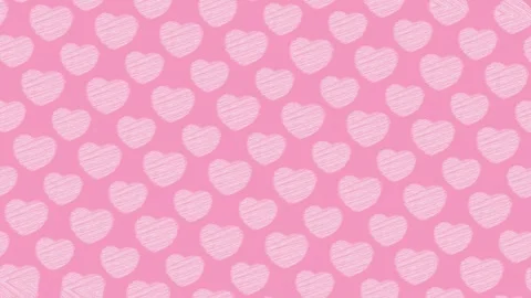 White Love Heart scribble pattern animation in pink background Stock Footage 305069081