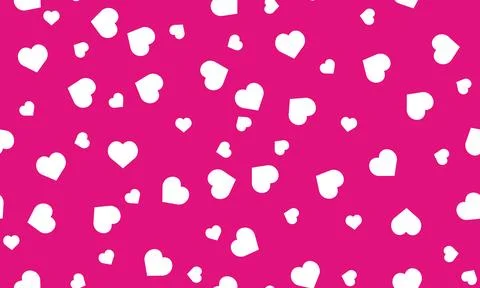 White love heart seamless pattern on pink background. Stock Illustration