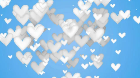 White Love Shape Particles blue background 4K Resolution Ultra HD Stock Footage 39656607
