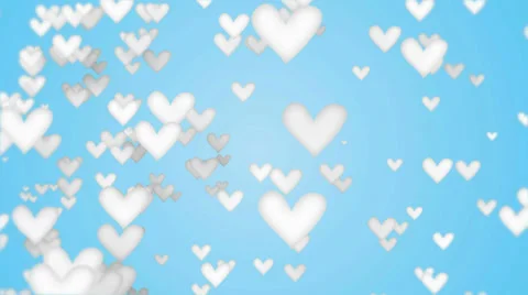 White Love Shape Particles looping blue background Stock Footage 39543035