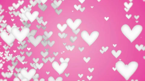 White Love Shape Particles looping pink background Stock Footage 39543057