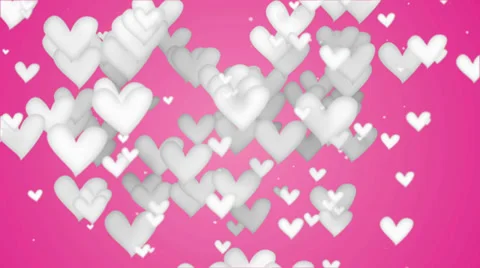White Love Shape Particles pink background Stock Footage 39542964