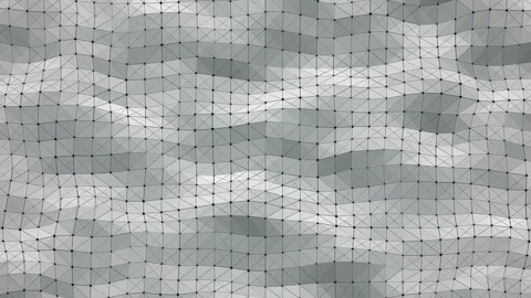 White Low Poly Displaced Surface With Black Lines Video Stock Footage 337445237