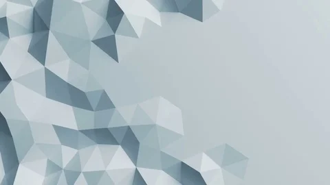 White Low Poly Surface Moving in Abstract 3d Animation. Stock Footage 72181425