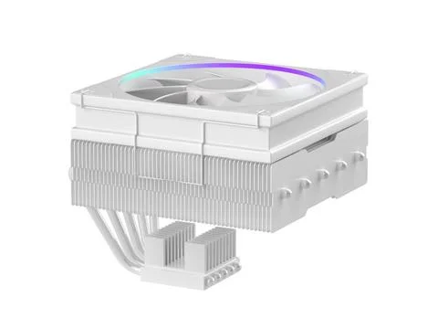 White low profile computer processor cooler White low profile computer pro... Stock Photos