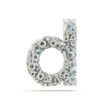 White lowercase letter d isolated on white. Illustrazione stock