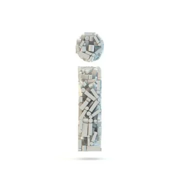 White lowercase letter i isolated on white. Stock Illustration