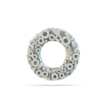 White lowercase letter o isolated on white. Stock Illustration