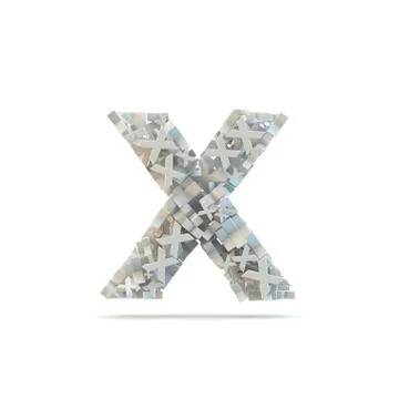White lowercase letter x isolated on white. Stock Illustration