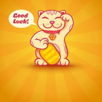 White lucky cat Stock Illustration