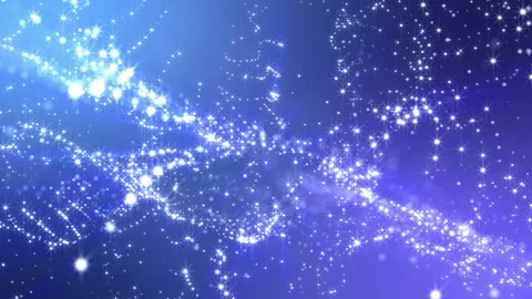 White luminous particles fly slowly on a purple background. abstract animation.  Stock Footage 121979608