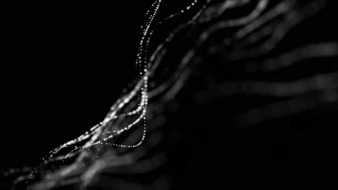 White luminous particles fly slowly on a black background. abstract animation. 3 Stock-Footage 121981199