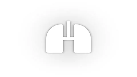 White lungs icon with shadow isolated on white background. Stock Footage 202219636