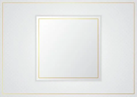 White luxury square shape design space for your content gold metallic border Stock Illustration