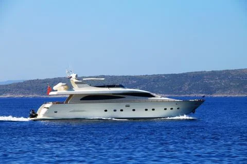 White luxury yacht in Adriatic sea , Croatia Stock Photos