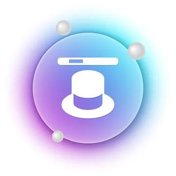 White Magic hat and wand icon isolated on white background. Magic trick. My.. イラスト素材