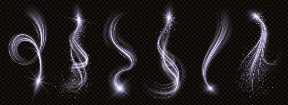 White magic spiral vortex line light glow effect Stock Illustration
