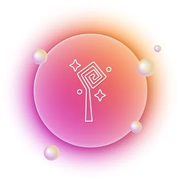 White Magic staff icon isolated on white background. Magic wand, scepter, s.. Stock Illustration