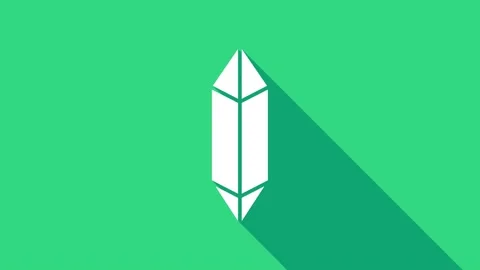 White Magic stone icon isolated on green background. Fantasy crystal. Jewelry Video stock 147151928
