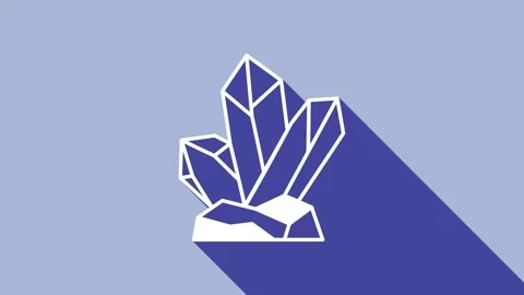 White Magic stone icon isolated on purple background. Fantasy crystal. Jewelry Video stock 159321748