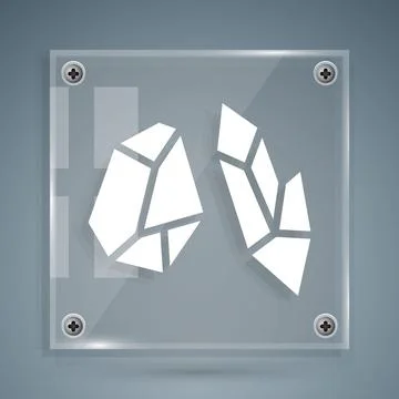 White Magic stone icon isolated on grey background. Fantasy crystal. Jewelry gem Stock Illustration