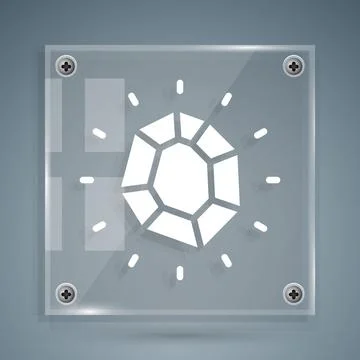 White Magic stone icon isolated on grey background. Fantasy crystal. Jewelry gem Stock Illustration