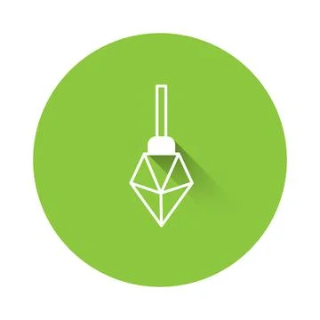 White Magic stone icon isolated with long shadow background. Fantasy crystal Stock Illustration