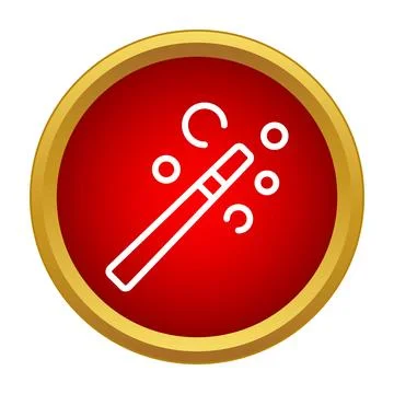 White magic wand producing sparkles icon concept Stock Illustration