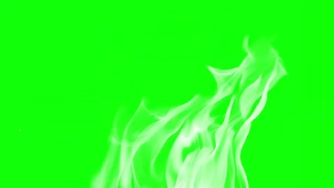 White magical fire flames burning loop animation on green screen background. Stock Footage 340996750