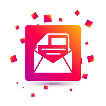 White Mail and e-mail icon isolated on white background. Envelope symbol e-.. Illustrazione stock