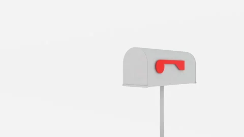 A white mail box with a red lock shows the received letter. Stock Footage 130204589