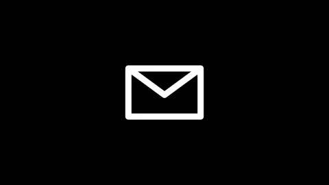 White Mail Envelope Animation on Black Background 動画素材 346323239