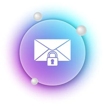White Mail message lock password icon isolated on white background. Envelop.. Stock Illustration
