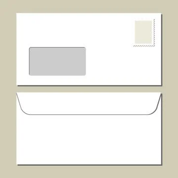 White mailing envelope - front and back Stock Illustration