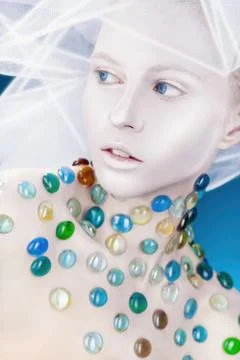 White make-up Stock Photos