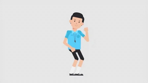 White Male EU Referee Dancing Stock Footage 205055307