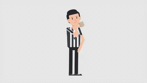 White Male US Referee Drinking Coffee Stock Footage 205056783
