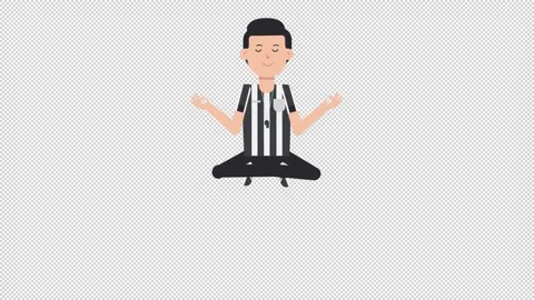 White Male US Referee Meditate Video stock 205056853