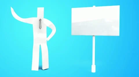 White man on blue background Stock Footage 10916722