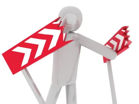 White man breaking the barriers Stock Illustration