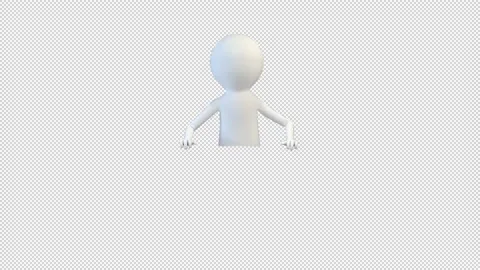 White man points down Video Loop and Alfa Channel 库存影片 163335813